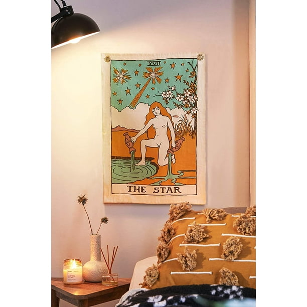 NETSENG The Sun Moon and Star Tarot Tapestries Aesthetic Bohemian Wall Hanging Tapestry for Bed Room Home Decor