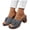 Grey, variant on Womens Orthopedic Platform High Heels Sandals Bohemian Flower Peep Toe Chunky High Heels Dress Slip on Shoes