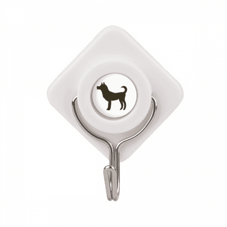 

Black Dog Cute Animal Portrayal Adhesive Wall Hooks Hanging Self Sticky