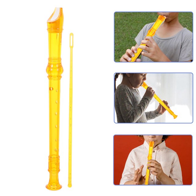 SKISUNO 1 Ensemble Clarinette en Résine de Forme Cylindrique pour Enfants Design 8 Trous Orange