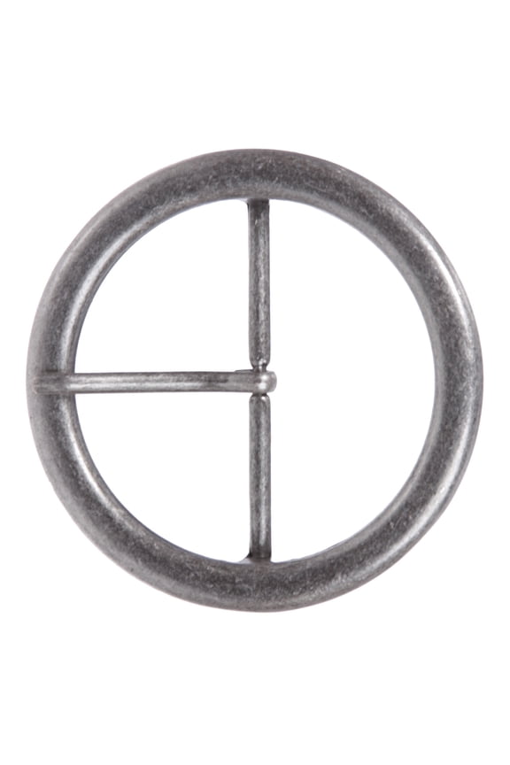 2 3/8" (60 mm) Single Prong Round Circle Center Bar Belt Buckle