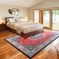 thumbnail image 3 of TWINNIS Area Rug Flowers Boho Design Rug for Living Room,Bedroom,6'x9',Red Blue, 3 of 7