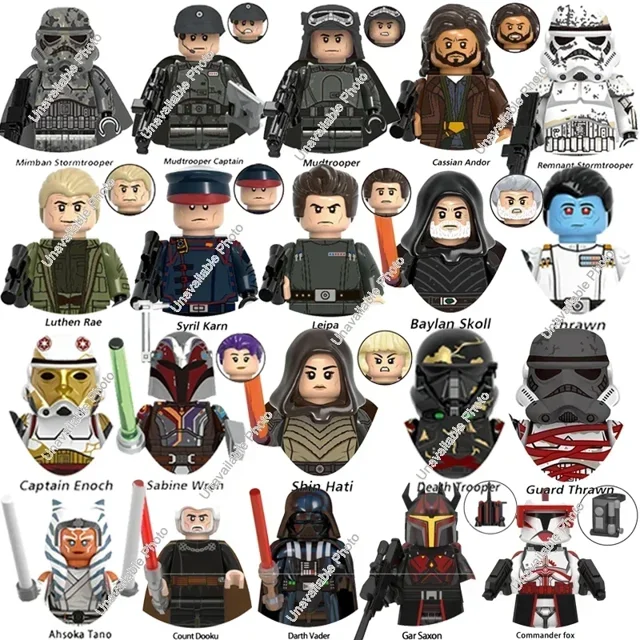Figuras de acción de bloques de construcción de Star Wars de Hot Toys, soldados clon Mudtrooper, Mace Windu, Darth Vader, Yoda, minifiguras, juguetes para niños
