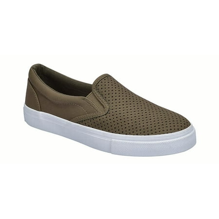 SODA Slip On Tracer Olive Green While Sole Sneaker