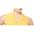 thumbnail image 2 of ANNE KLEIN Womens Yellow Pleated Polka Dot Sleeveless V Neck Top Size: L, 2 of 3