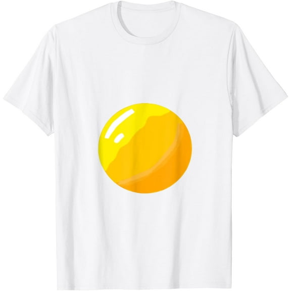 Fried Egg Costume Breakfast Food Sunny Side Up Egg Yolk T-ShirtMen and women, Black T-shirt, size: Extra large S-4XL