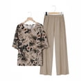 thumbnail image 4 of SCHUHLAND Women's 2-Piece Plus Size Outfit - Casual Short Sleeve Graphic Tee and Relaxed Fit Solid Pants Set, XL-5XL, 4 of 9