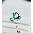 thumbnail image 2 of Ocean Teal sapphire ring cushion cut Teal sapphire ring 925 Sterling Silver ring, 2 of 3
