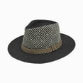 thumbnail image 5 of Mgmyaa Men's Summer Straw Jazz Hat Wide Brim Sun Protection Outdoor Travel Cap Breathable Lightweight Casual Beach Holiday Headwear Adjustable Classic Style, 5 of 9