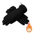 thumbnail image 2 of Yanyanz Gloves Mittens, Women's Autumn Winter Solid Color Plush Thick Insulation All Finger Cold Gloves, Gloves Black One Size, 2 of 3