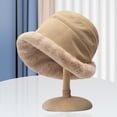thumbnail image 2 of Gorro de otoño e invierno para mujer con forro de lana, gorro de pescador engrosado, gorro de lavabo enrollado cálido con borde ancho, 2 of 3