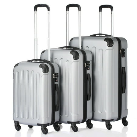 3PCS 20/24/28 Luggage Travel Set Bag ABS Trolley Hard Shell Suitcase w/TSA (Best Hard Suitcase Material)