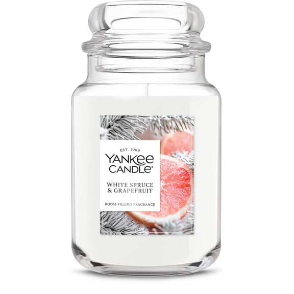Yankee Candle White Spruce & Grapefruit Original Large Jar Scented Candles, 22 oz