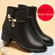 thumbnail image 1 of Zapatos de madre Zapatos de algodón Zapatos de tacón grueso de algodón para mujer Zapatos de cuero Suela suave plana Botines de tacón medio Antideslizantes Zapatos para mujeres de mediana, 1 of 5