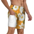 thumbnail image 3 of Gaeub White Floral and Butterflies Mens Swim Trunks Stretch Beach Shorts Quick Dry for Men Swim Shorts Swimwear with Pockets- Small, 3 of 9
