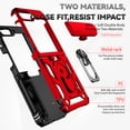 thumbnail image 5 of ELEHOLD Case for Galaxy Z Flip 6,Military Grade Protection Kickstand Metal Ring Holder Dual-Layer Heavy Duty TPU+PC Shockproof Case For Samsung Galaxy Z Flip 6 5G 2024,Red, 5 of 9
