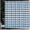 thumbnail image 3 of Ambesonne Plaid Shower Curtain, Lumberjack Buffalo Checks Art, 69"Wx75"L, Dark Blue and White, 3 of 4
