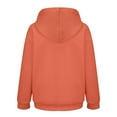 thumbnail image 4 of Women's Solid Color Pullover Hoodie with Drawstring and Side Pockets, French Terry Casual Streetwear Sweatshirt for Lounge Comfort, Daily Wear and Outdoor Activities Orange XXL, 4 of 8