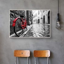 wall26 Floating Framed Canvas Wall Art for Living Room, Bedroom Black and White Building Canvas Prints for Home Decoration Ready to Hang - 16x24 inches