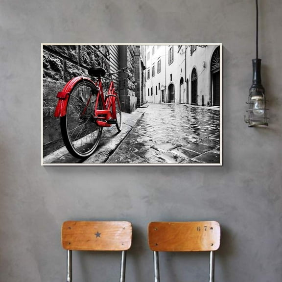 wall26 Floating Framed Canvas Wall Art for Living Room, Bedroom Black and White Building Canvas Prints for Home Decoration Ready to Hang - 16x24 inches