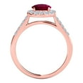 thumbnail image 2 of Aonejewelry 1.40 Ct. Halo Ruby and Diamond Bridal Set In 14k Rose Gold, 2 of 4