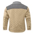 thumbnail image 3 of qolati Men's Quilted Down Jacket Fall Winter Plaid Lined Coat Lightweight Business Causal Bomber Jacket, 3 of 3