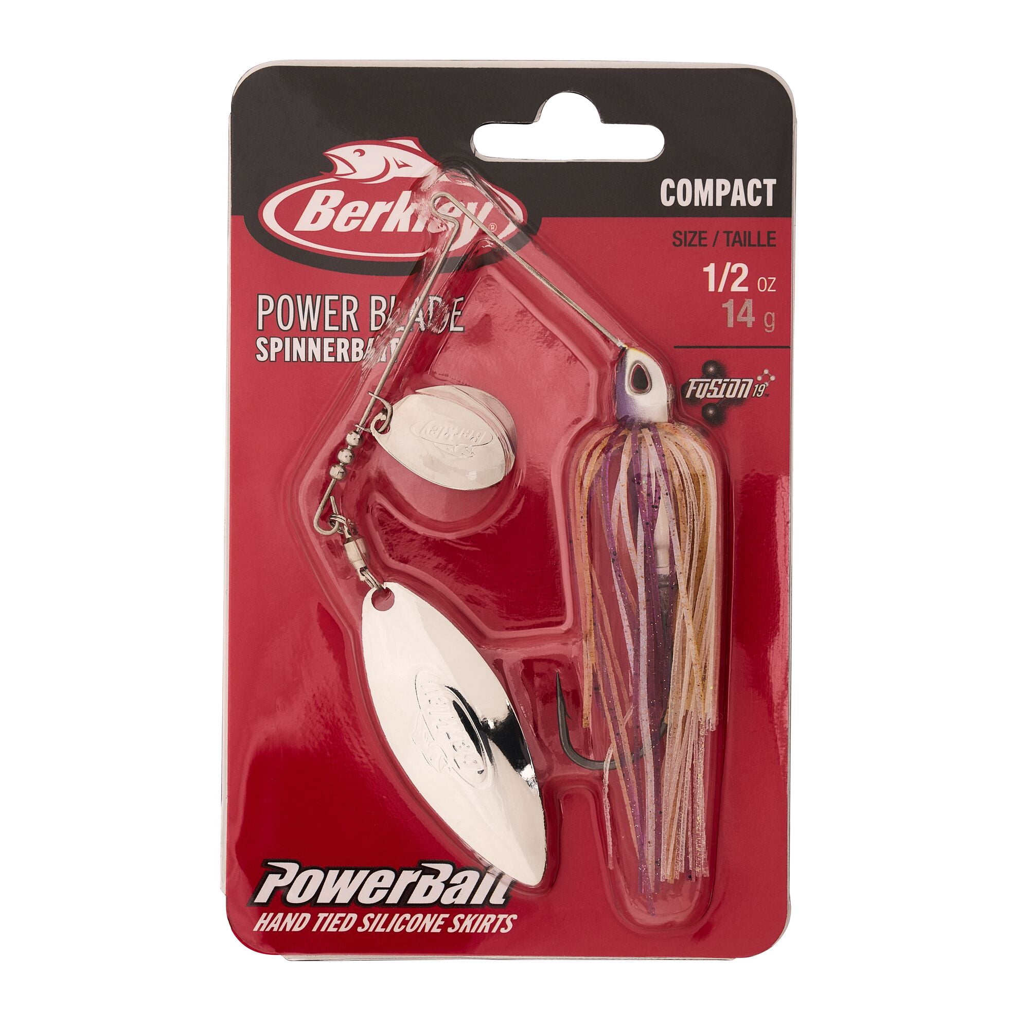 Berkley Power® Blade Compact, Spinnerbaits, Purple Rain/Silver + Silver (1-count)