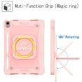 thumbnail image 2 of Kids Durable Handle Case for iPad Pro 11 Inch 5th Generation 2024, Silicone PC Heavy Duty Protection [360 Rotating Ring Stand/Adjustable Shoulder Strap] Tablet Case Cover, Rosegold, 2 of 8