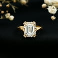 thumbnail image 4 of Rosec Jewels Lab Created Diamond Emerald Cut Engagement Ring with Halo - 2 Ct - Vintage Style Ring - 6X8 mm - EF-VS Quality, 10K Yellow Gold, US 12.50, 4 of 9