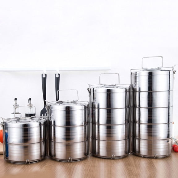 Hytrove Stainless Steel 4-Tier Lunch Box Container for Food Storage, and Leakproof Meal Prep