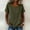 Army Green, variant on Women's Round Neck Diagonal Button Short Sleeve Blouse Deep Moss Tone Solid Relaxed Fit Linen Summer Casual Tee Purple S