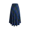 thumbnail image 3 of Women's Lattice Skirt Warm Elastic Waist Wool A-Line Pleated Tartan Winter Long Skirts, 3 of 9