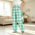 thumbnail image 4 of DxhmoneyHX Boys Plaid Pants Wide Leg Elastic Waist Loose Trouser Casual Loungewear Sleep Pant with Pocket Size 4-16 Years, 4 of 6