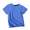 thumbnail image 5 of CQONEPT Girls Athletic Short Sleeve T Shirts Teen Crewneck Quick Dry Performance Sports Solid Color Tops Tees Blue 6-7Years, 5 of 5
