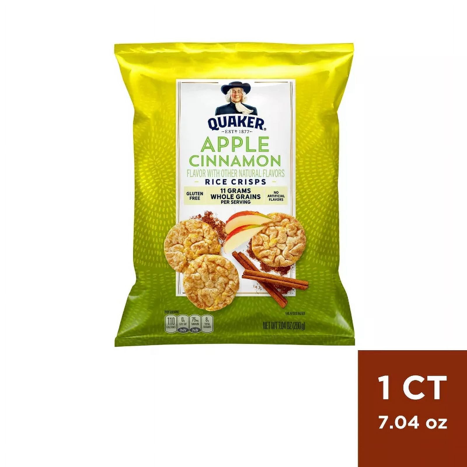 Quaker Popped Rice Crisps Apple Cinnamon - 7.04oz pack of 3