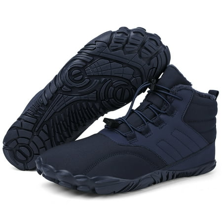 Pohot Women Men Rubber High Ankle Boots Waterproof Non-Slip Breathable Winter Warm Running Barefoot Shoes for Trekking Climbing