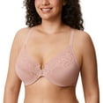 thumbnail image 2 of DELIMIRA Women's Racerback Front Closure Bras Lace Plus Size Full Coverage Underwire Unlined Bra, 2 of 6