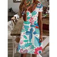 thumbnail image 3 of Vestido elegante informal con cuello en V y largo hasta la rodilla con estampado de Lilo y Stitch de Disney para mujer de verano Y2K 2024, 3 of 5