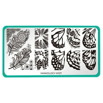 Maniology Mystic Woods Leafy Feathers/Butterfly Wings (m127) Stainless Steel Nail Stamping Plate