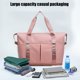 thumbnail image 4 of Bolsa de Viaje Grande, Bolsa de Gimnasio Expandible, Maleta de Mano para Mujer con Funda para Trolley y Bolsillo Impermeable, Bolsa de Lona de Viaje., 4 of 7