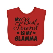 Inktastic My Best Friend is My Glamma with Hearts Boys or Girls Baby Bib
