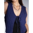 thumbnail image 2 of DARING DIVA Women's Stylish AK Cable Knit Tie Vest M Navy Blue, 2 of 6