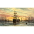 thumbnail image 2 of Thomas Moran 18x12 Gold Ornate Wood Frame and Double Matted Museum Art Print Titled - Harbor Scene (1885), 2 of 4