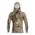 thumbnail image 3 of Hooded Sun Shirts for Men with Mask UPF 50+ Fishing Blouses Long Sleeve UV Rash Guard Cooling Lightweight Hoodies M Light Green, 3 of 5