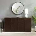 thumbnail image 4 of Manor Park Classic 4 Door Closed Storage Entertainment Center, Dark Brown Oak, 4 of 10
