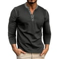 thumbnail image 2 of Zylanna Men's Long Sleeve T-Shirts, Homewear Crew Neck Loose Color Block Patching Casual Tops for Men Black, 2 of 9