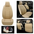 thumbnail image 3 of Maidao 2pcs Car Front Seat Cover for Subaru for Ascent/Evoltis 2019-Present 2 Seats Leather Airbag Compatible Waterproof Soft Front Set Cushion Protector Beige, 3 of 6