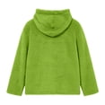 thumbnail image 5 of Women's Fuzzy Sherpa Fleece Hoodie Long Sleeve Loose Fit Pullover Tops Soft Warm Casual Loungewear Sweatshirt Everyday Fall Winter Green, 5 of 7