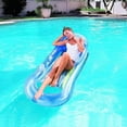 thumbnail image 4 of INFLATABLE DOUBLE DUO WATER RING 1 PERSON POOL LILO LOUNGER AIR BED FLOAT Water inflatable floating bed, 4 of 5