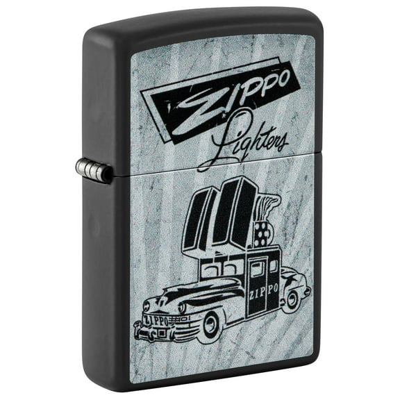 Zippo Lighter - Personalized Customize Message Engrave on Backside for Zippo Brand Design Logo Lighter (Retro Zippo Car 48572)